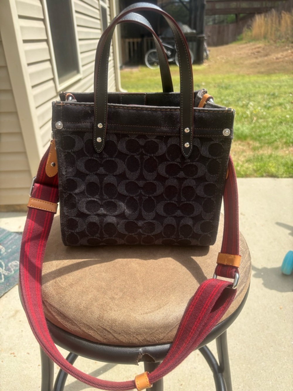 Coach Black Signature Denim Tote Bag - Picture 2 of 8